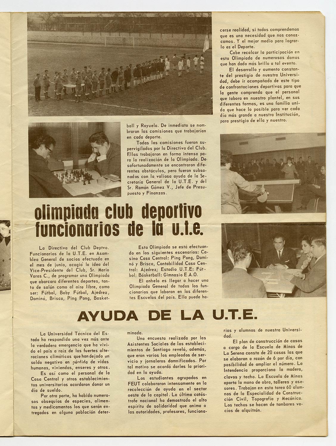 Olimpiadas Club Deportivo Funcionarios UTE – La Gaceta n°6 009, 1965.