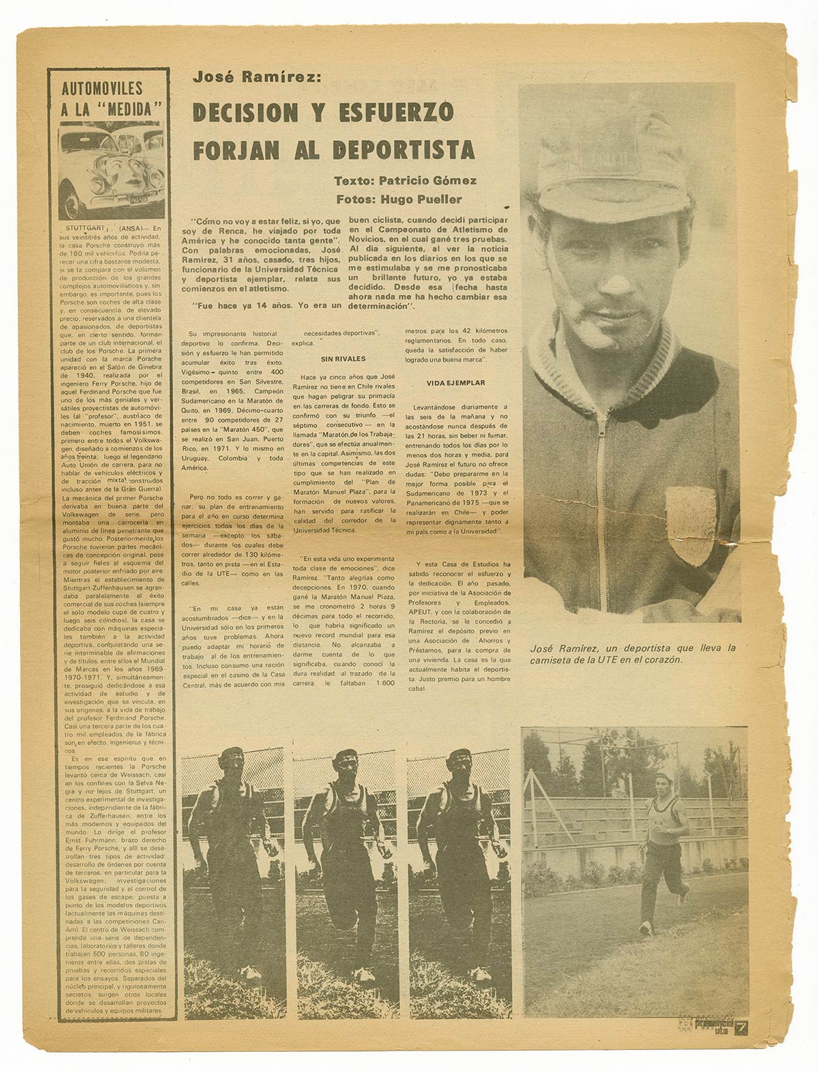 Presencia UTE, año 1 N°3, 1972 José Ramírez, atleta u funcionario de la UTE.