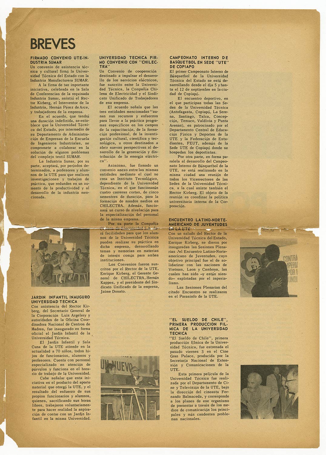 Unitécnica, año 2 N°11, 1971.  Campeonato interno de básquetbol en sede UTE Copiapó.