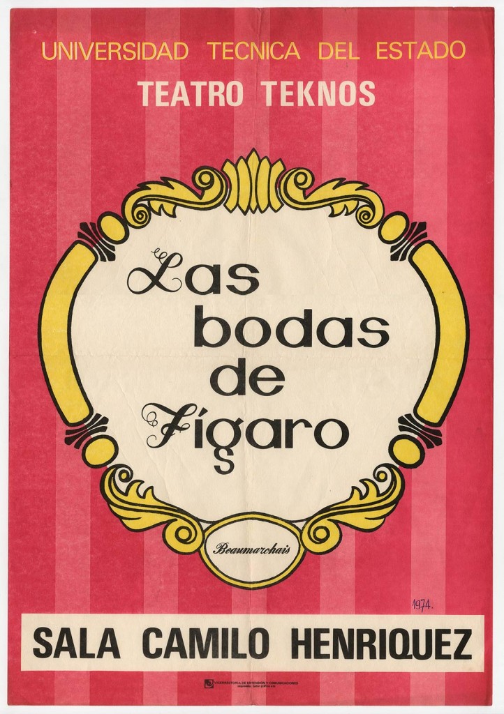 Afiche de la obra "Las bodas de Fígaro". 1974. Donación Juan Quezada.