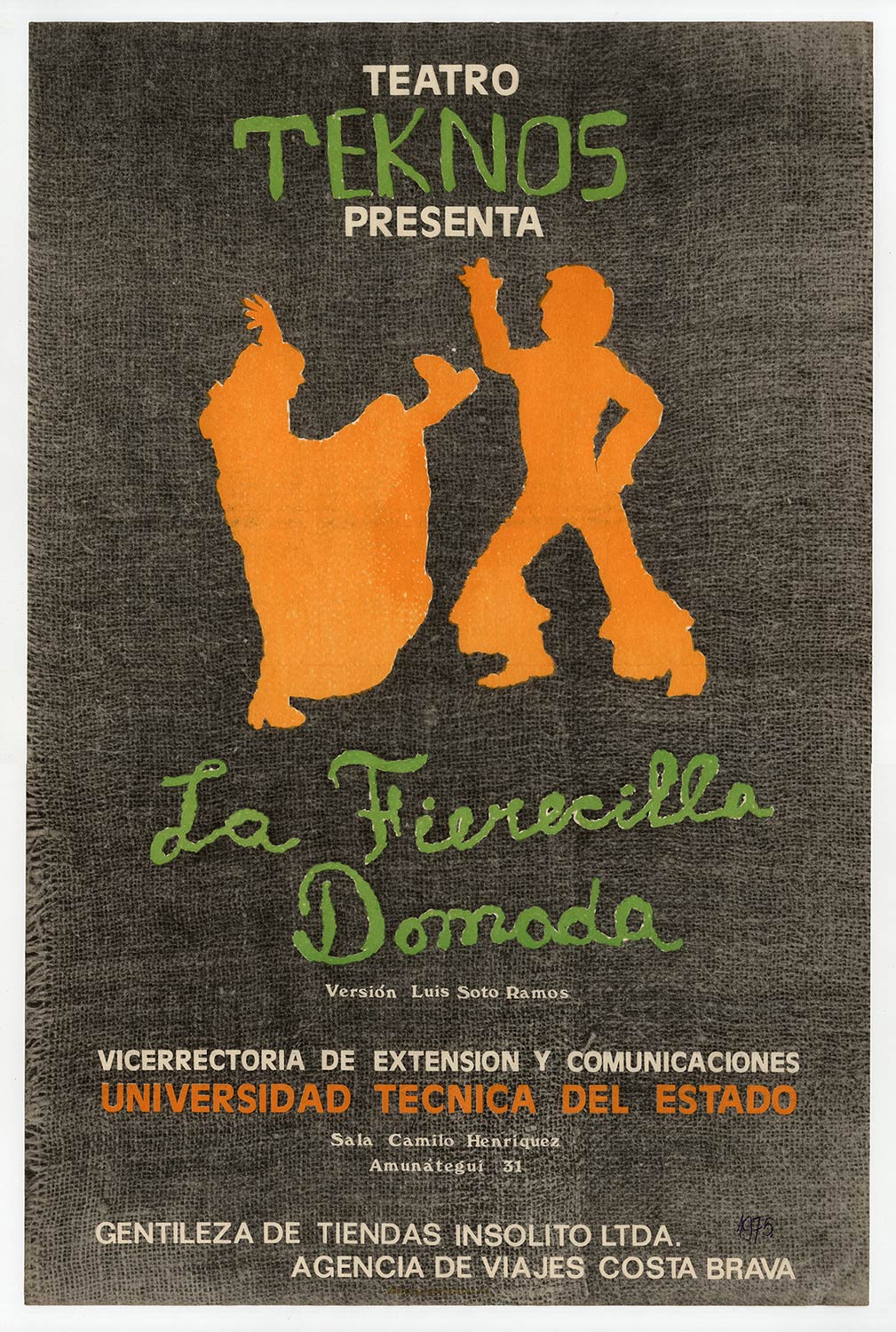 Afiche de la obra "La fierecilla domada". 1975. Donación de Juan Quezada.