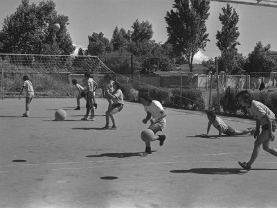 Entrenamiento de vóleibol, 1974.