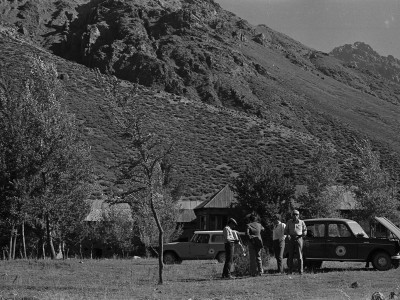 Refugio de la rama de andinismo de la universidad en Lo Valdés. 1974.